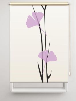 Rollo Ginkgo tone -flieder  , Motivrollo, Rollo mit Druck, Fotorollo, bedrucktes Rollo, Fensterrollo,verdunkelndes Rollo, Sonnenschutz Rollo